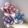 Decorative Flowers Simulation PE Foam Flat Bottom Giant Magnolia Wall Wedding Background DIY Party Faux Flower Decoration Home Fake Flore