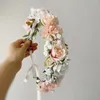 Haaraccessoires Peachy White Pink Wedding Bridal Flower Girls Crown