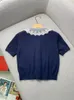 Женские свитера вязаные рубашка для летнего темно -синего кружевного кружевного кружев