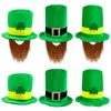 Berets St Patricks Day Green Hat Lucky Costume Accessories Celebration Carnival Props Irish Fun Party Beard