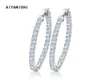 Hoop Huggie Aiyanishi Real 925 Sterling Silver Classic Big Earrings Luxury Sona Diamond Fashion Simple Minimal Gift4012133