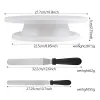 Moulds 11 Inch Rotating Cake Turntable With Spatulas And Icing Smoother Making/Decorating Tools Kit Baking Supplies