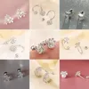 Stud Silver Color Hypoallergeenic Zirkoon kraakbeenstoppen oorr 925 zilveren naalden oorbellen voor vrouwen helixconch tragus piercing d240426