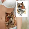 Tatuagem transferida em aquarela tigre tigre tatuagem temporária para homens homens ATULH KID REALISTA REALISTA TATOOGEM DE TATOTO DE TATOLADOR DE ÁGUA TATOOS THIGN 240426