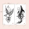 Transfert de tatouage 2pcs Autocollant temporaire étanche à baleine et boussole à oiseaux faux tatouage flash tatoo dos et bras tato pour filles 240427