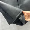 Shorts de taille de mode imprimer Geune High Pocket Leather Black Black Fashion's Fashion Xpuup