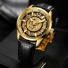 腕時計の豪華な自動機械革の時計ストラップイルミネートハンドビジネスQ240426