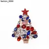 Broches broches 10 pcs / lot de drapeau américain personnalisé broche cristal raminestone sapin de Noël 4e des épingles patriotiques JY USA pour cadeau / dhifo