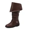 Botas Simloveyo Brand Ladies Taves redondos Casuales Tacones bajos de 3 cm Slip en la hebilla del cinturón gran tamaño 45 46 47 48 Doble vestido femenino zapatos