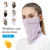 Bandanas Outdoor Silk Suncreen Mask Summer UPF50 Anty-UV Tware Cover Szyja Gaiter Oddychający Regulowana Ochrona Earloop