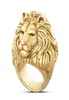 Men Ring European and American Popular Lion039s Head Ring Creativity Individual Electroply Men039s Fashion Jewelry3689518