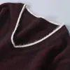 Herentruien Pure Mink Cashmere Sweater V-Neck pullover gebreide plus size winter met lange mouwen high-end t