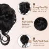 Chignon Messy Hair Bun Scrunchies for Women Tusled Updo Bun Syntetyczne faliste kręcone kucyk Chignon Ponytail do codziennego zużycia (czarny)