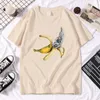 Oryginalny designerski designerski kreskówek Banana druk t -koszulki Męscy kreatywny komfortowy moda letnie retro proste luźne obfite okrągły top