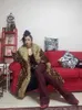 Mulheres de leopardo de pele feminina Prinha Faux Women Coat Moda de lapela de mangas compridas jaqueta elegante outono inverno dama de rua de rua alta