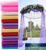 DIY 48CMX5M Organza Tulle tyg Crystal Wedding Arches Snow Yarn Wedding Party Decoration Birthday Baby Show 772293315