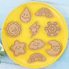 Vormen 8 stuks cartoon weer thema glazuur suiker koekje mal regenboog maan sterren koekje mal koekje snijder bakgereedschap bakvorm
