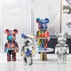 Anime Manga Colorful graffiti bear brick pattern bear brick statue violent bear resin decoration desktop accessories luxury living room decorationL2404