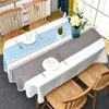 Table Cloth High Quality Luxury Cotton Linen Melange Lace Selvage Embroidery Thick El Wedding Dining Oval Cover