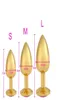 Yuelv Gold Metal Anal Toys Butt Butt en acier inoxydable diamant anal bouchon anus plaqué insert stopper adultes toys pour femmes men5308462