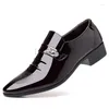 Chaussures décontractées hommes cuir Pu Fashion Business Robe pointu noire Oxford Mariage formel respirant