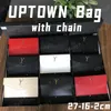 Uptown Bag med 120 cm löstagbar kedja 10A Clutch Bag Designer Flap -kuvert Koppling Caviar Purses Slät kreditkort Bag Crocodile Leather Luxury Handväska med låda