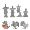 Décorations de jardin Miniature Stone Lantern Resin Pagoda Modèle de décoration de décoration Pavilion Adorable ferme