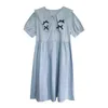 Maternity Dresses Summer pregnant women feeding dress short sleeve lapel care button post flight lotion Q240427