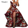 Dashiki 파티 드레스 패션 로브 아프리카 인 앙카라 꽃 프린트 맥시 긴 끈이없는 드레스 여성을위한 아프리카 드레스 WY6981