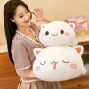 Cuscino/decorativo gatto kawaii giocattolo peluche peluche sdraiate gatto dorso cuscino bianco grigio adorabile regalo di peluche regalo di compleanno per bambini