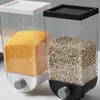 Lagringsflaskor 1L/1.5L Tätad risbox väggmonterad spannmålskornbehållare torr mat dispenser burk köksverktyg