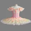 Dancewear Flower Professional Ballet Tutu White Lake Platter Romantic Ballerina Party Dance Costume Balett Dress Girl Drop Delivery DH0FQ