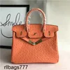 Handtassen platina struisvogelontwerper handtas tas modieus patroon draagbare een schouder schuine scheur met koehide dames oranje origineel logo gkkp hros echt leer