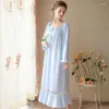 Donno notte da donna Victorian Nighthowns Women Vintage Cotton Night Dress Summer Autumn Long abita Pegnoir Plus Size Nightwear Princess