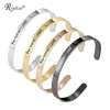 1PC gepersonaliseerde gegraveerde aangepaste naam roestvrijstalen armband sieraden woorden letters bangle voor vrouwen mannen 240417