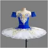 Dancewear Flower Professional Ballet Tutu White Lake Platter Romantic Ballerina Party Dance Costume Balett Robe Girl Drop Livrot Dh0fq