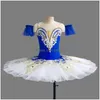 Dancewear Flower Professional Ballet Tutu White Lake Platter Romantic Ballerina Party Dance Costume Balett Dress Girl Drop Delivery DH0FQ