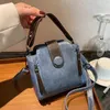 Borse da borse di moda da donna secchio secchio vintage con cerniera vintage messenger di alta qualità spalla crossbody tote bolsos muje