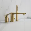 Bathroom Bath Faucet Set With Handheld Shower System Duchas Para Bano Brass Bathtub Tap Torneira Hot Cold Water Mixer Deck Mount