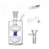 Colorido quadrado cachimbo de água de vidro de vidro de pirex bongo bong grosso grosso de unhas de unhas água tabaco papes com erva seca ou tigela de óleo e mangueira de silicone para fumar