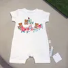 Summer Baby Girl Rompper Lindo Cartoon Bear Impresión de lujo Mompers de algodón puro Jumpsuos de bebé recién nacidos para niñas Niños Ropa de niños