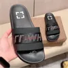 Projektantka moda mężczyzna Sandałowy biuro czarny biały slajd tazz slipper plażowy luksusowe trampki butów gumowe podele letnie płaskie pudełki sandale platforma AA1