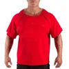 Hommes Casual Batwing Rag Shirt mâle O-cou coton gym de gym