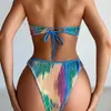 Kobiety bikini stroje kąpielowe Seks seksowne gradient kolor jasny światło stroje kąpielowe Kobiety Bandeau Kąpiel Suit Brazilian 2024 Mujer