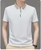 Men's Polos 2024 Camisa Polo Spring e Summer Business Business Solid Color T-shirt Filt Sports Manga curta Manga curta