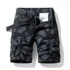 Heren shorts Summer Zipper -knop Zakken Brief afdrukken Casual losse mode preppy stijl vakantie gym knie lengte high street