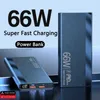 Banki zasilające z telefonu komórkowego Bank 30000MAH 66W Super Szybkie ładowanie odpowiedni dla iPhone 13 14 Pro Huawei Samsung PD 20W Zewnętrzna ładowarka akumulatorowa Powerbank