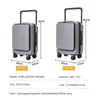 Resväskor reser resväska brett handtag rullande bagage 20 '' boarding fodral pc lagringsficka vagn front öppen mittstorlek