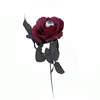 Fleurs décoratives 1pc Horror Flower Rose Costume accessoires noirs Fake Artificiel avec Oey Blood Halloween Supplies Cosplay