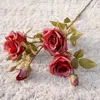 Flores decorativas Ramo único 2 Autumn Pild Curled Rose Flower Day's Wedding House